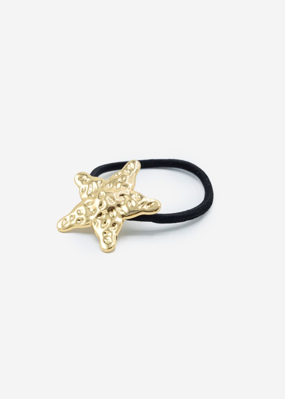 Hair tie with starfish - gold