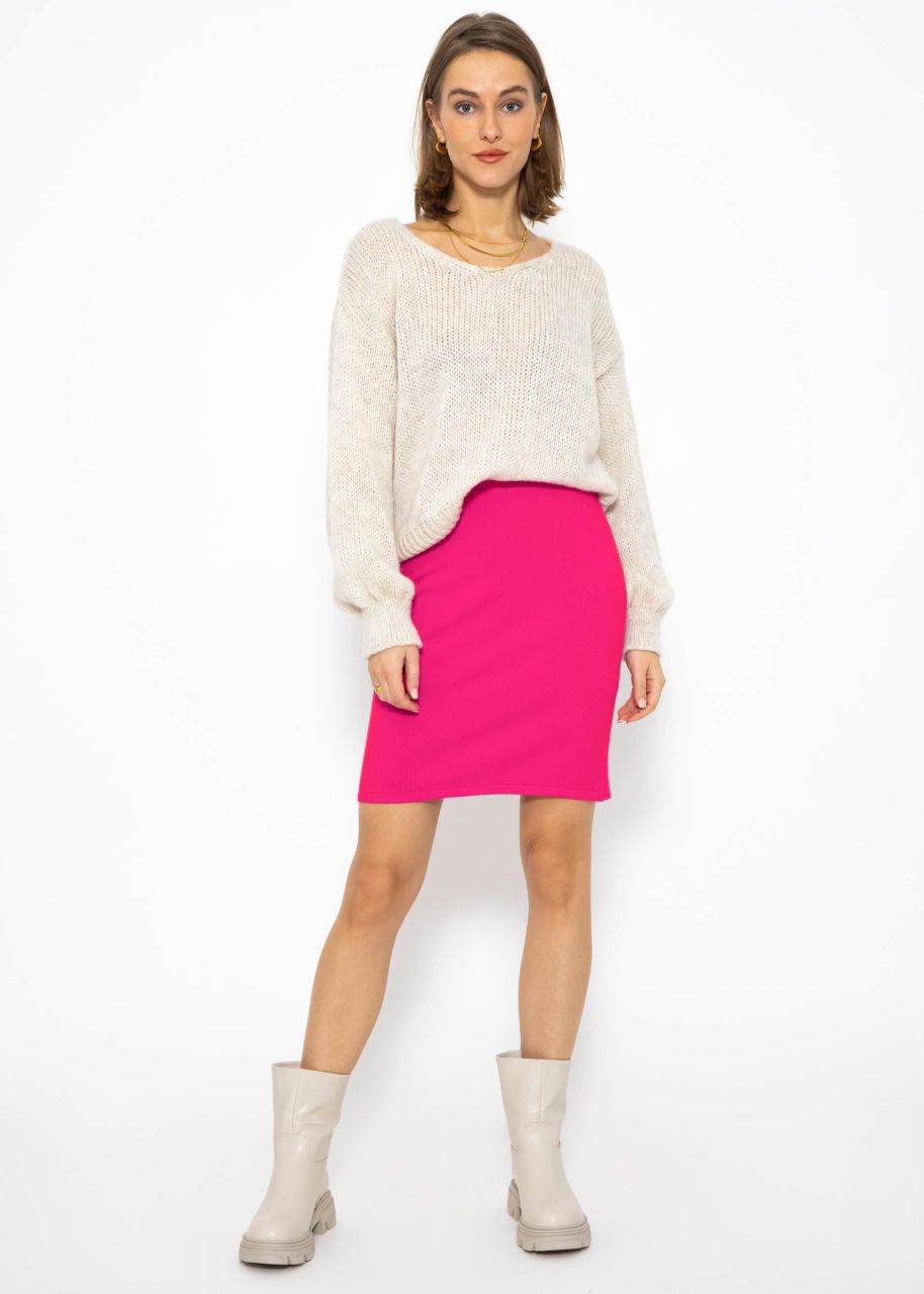 Short knitted skirt - pink