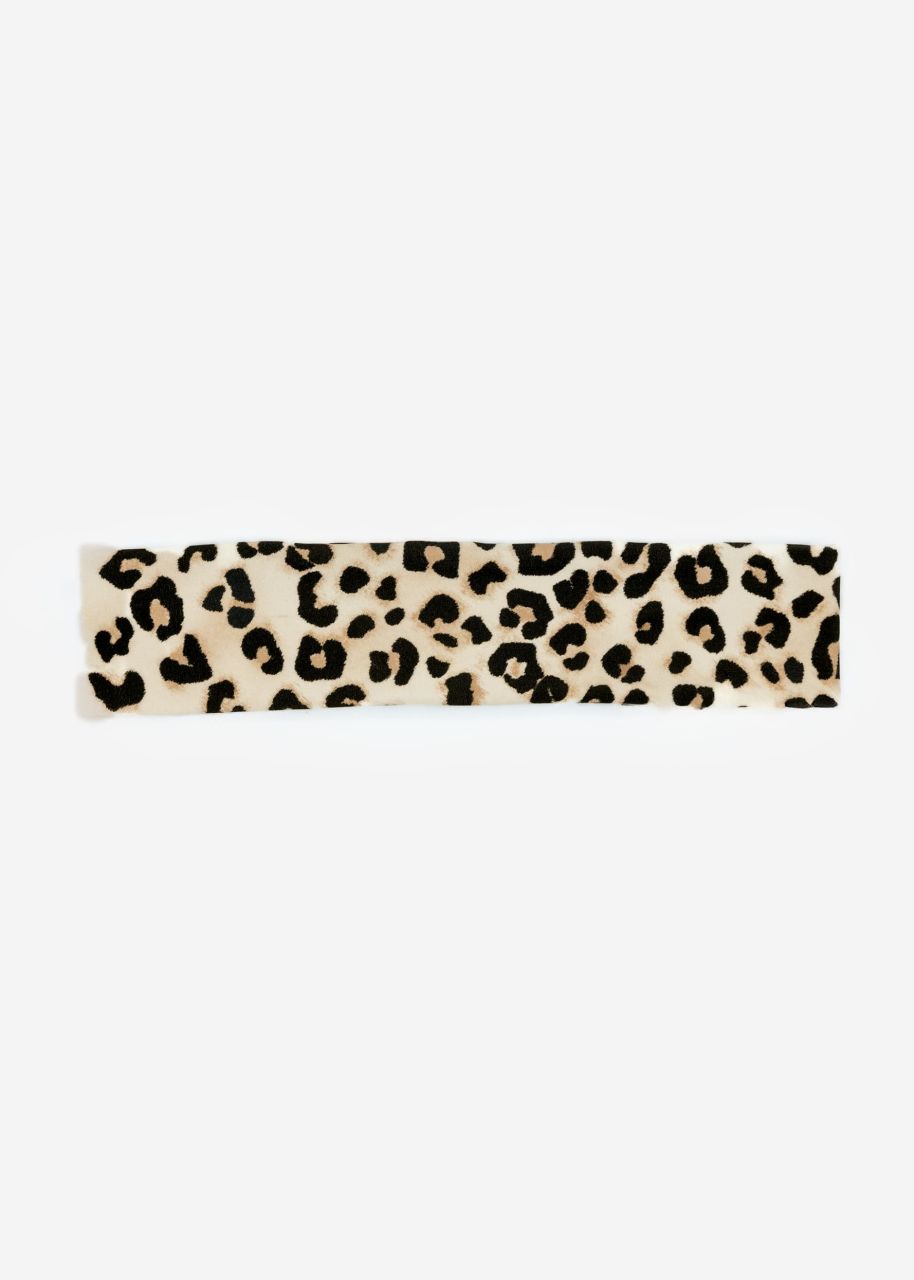 Hairband with leo print - beige