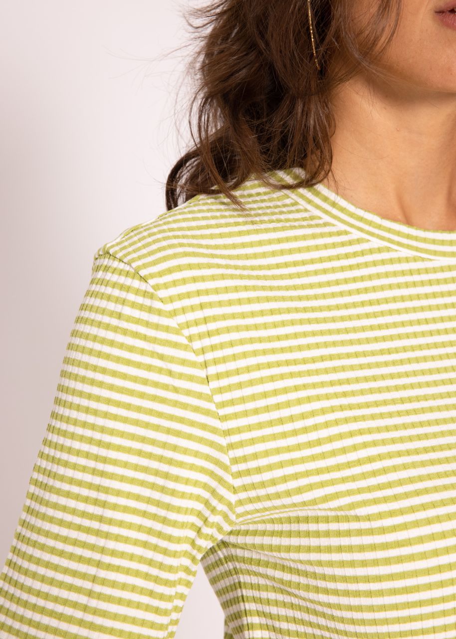 Striped Rip Jersey T-Shirt, Green/White