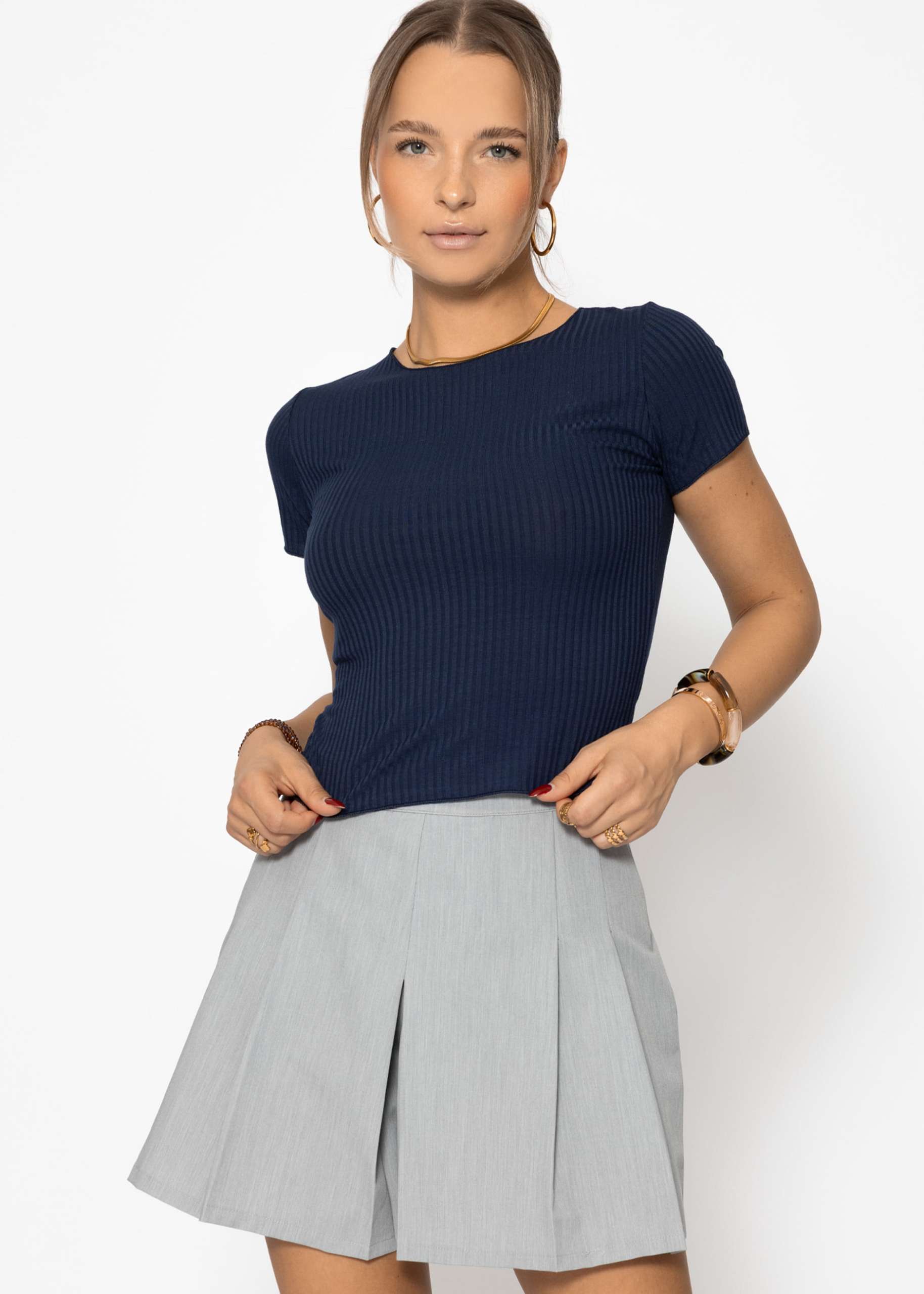 Crop shirt, blue