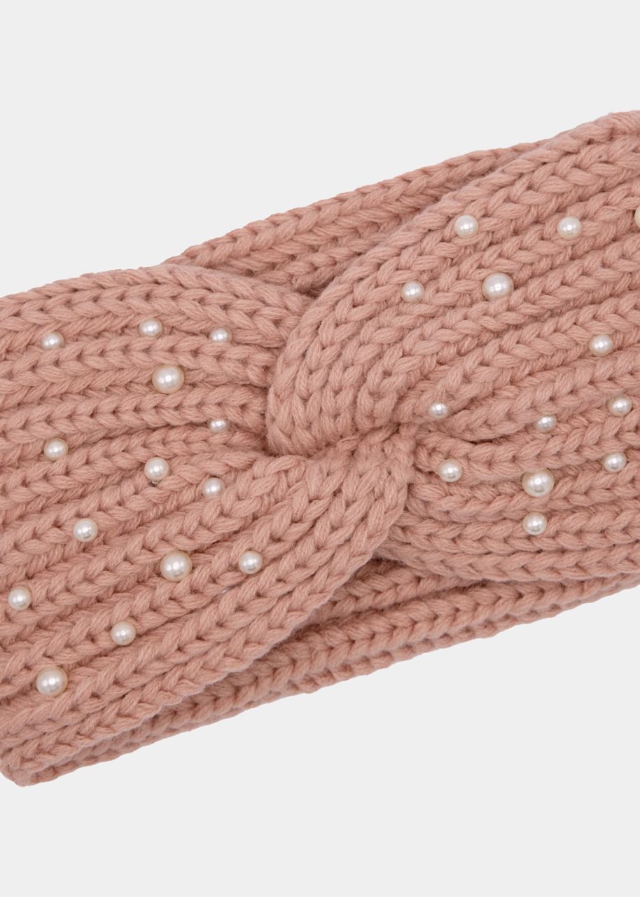 Headband with pearls - pink