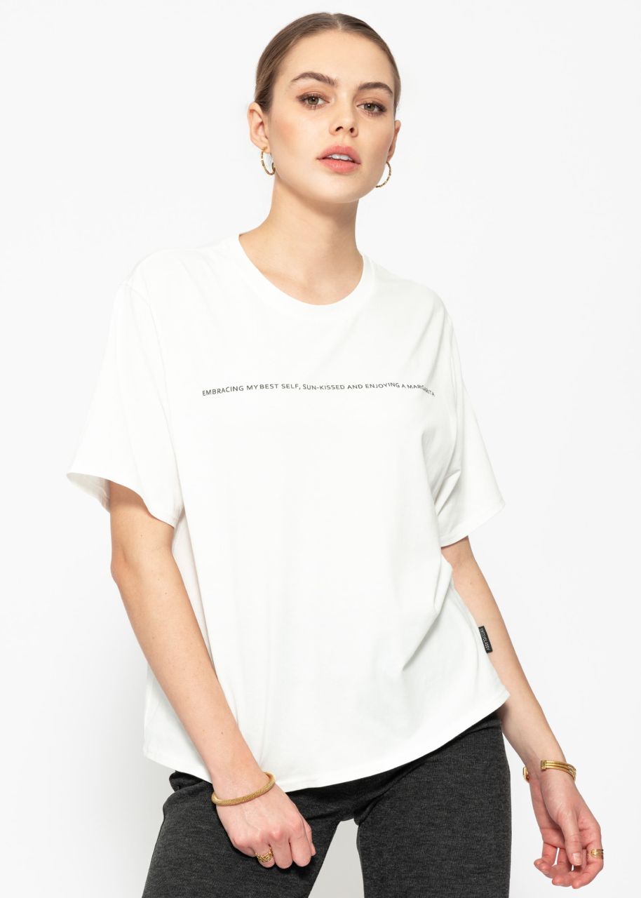 Oversize T-shirt with print - offwhite