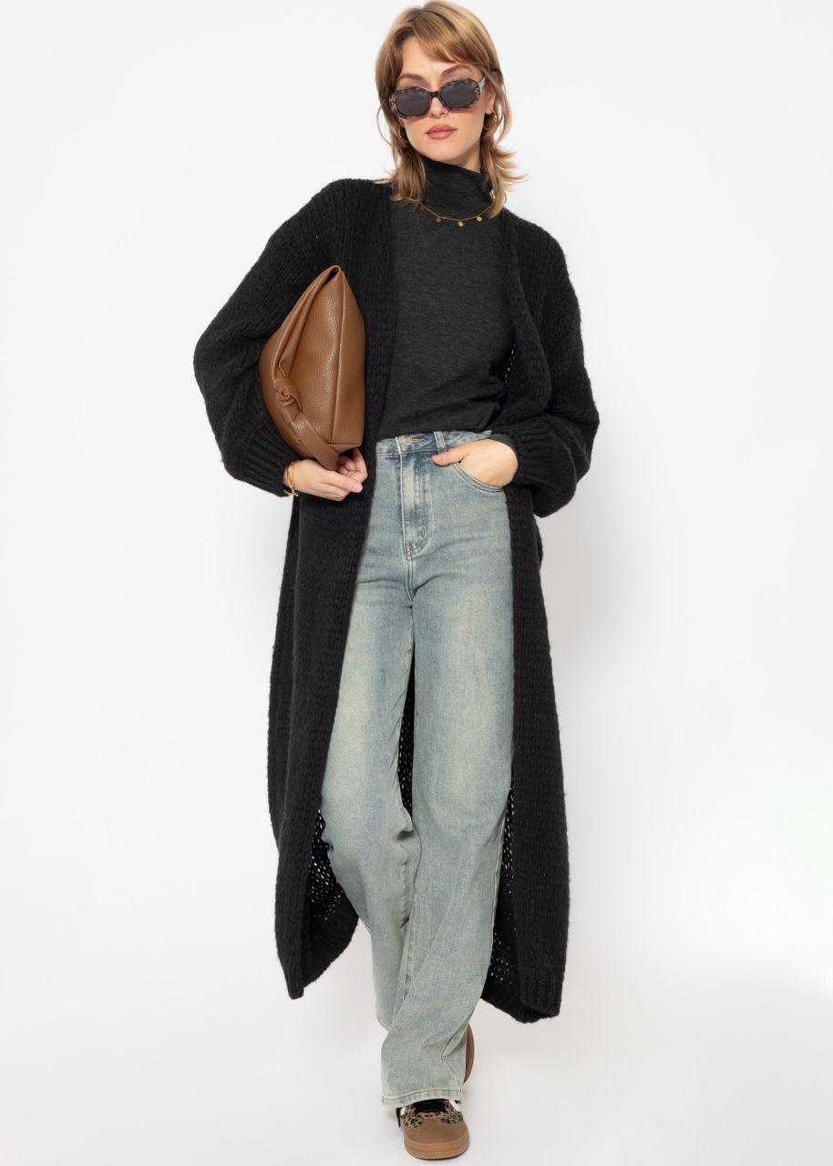 Extra long cardigan - black