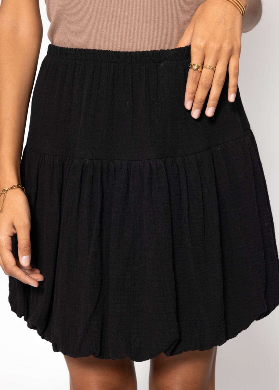 Muslin balloon skirt - black