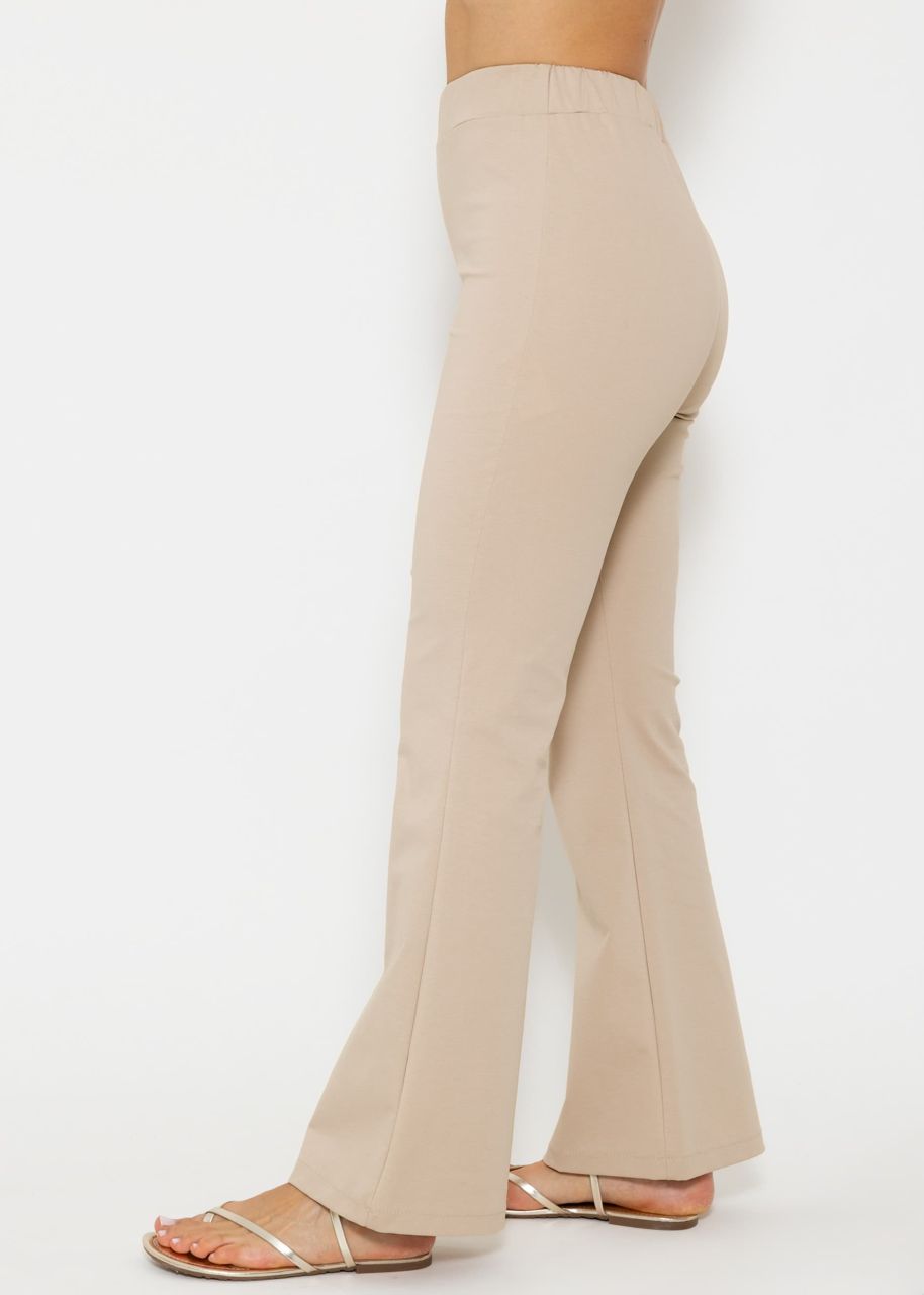 Flare jersey pants - beige