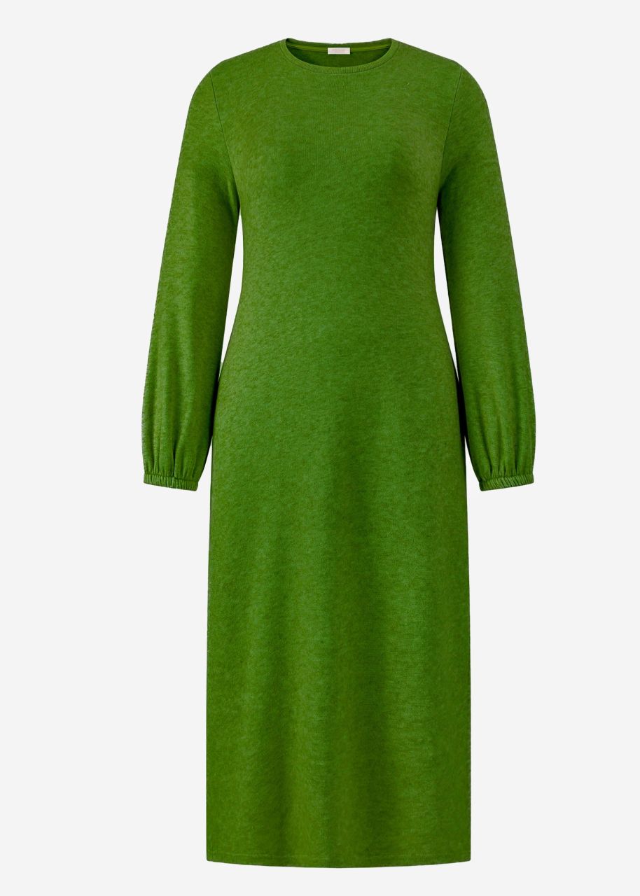 Super soft jersey dress in midi length - green