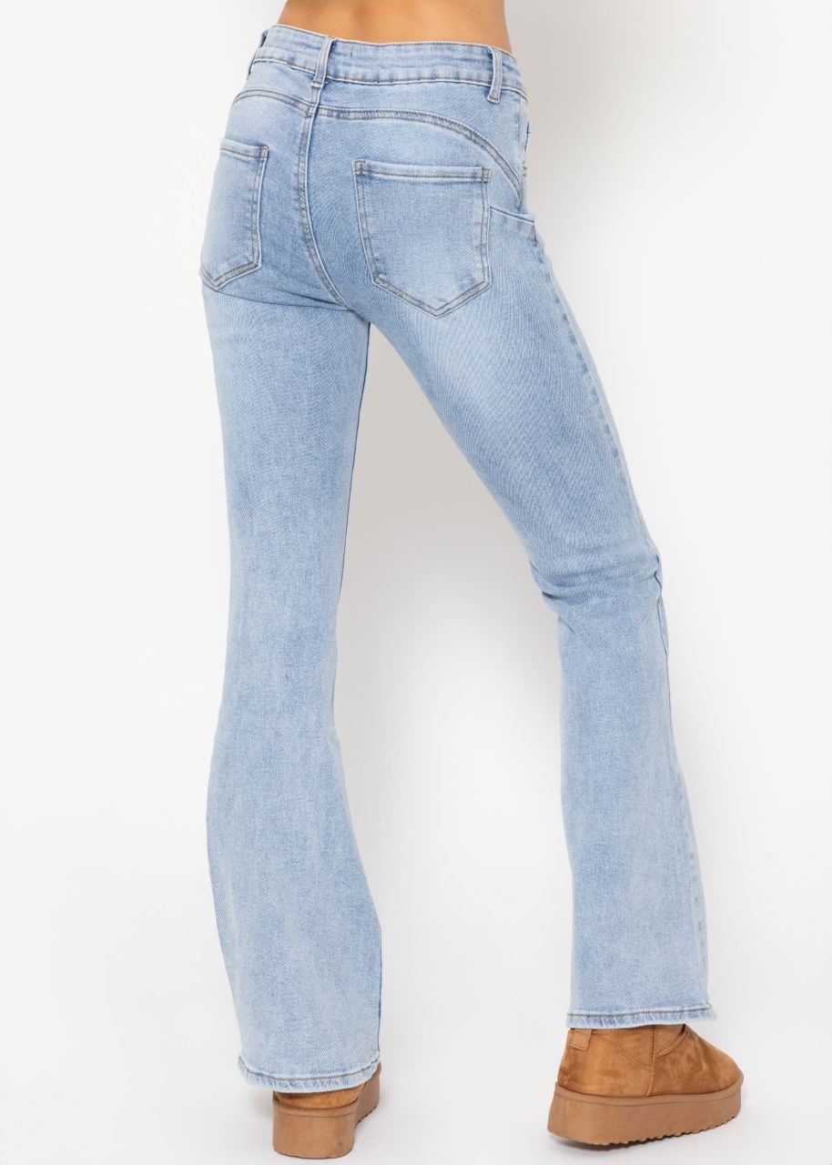 Flared jeans with light wash - light blue