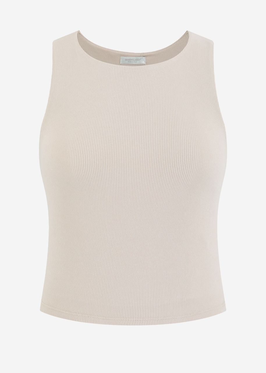 Tank top with neckline - beige