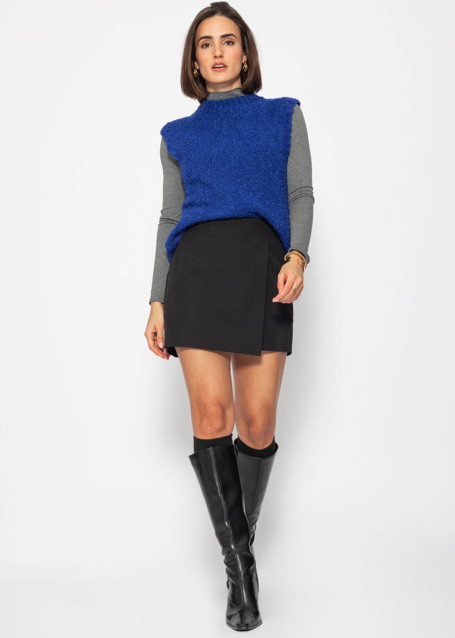 Casual knitted pullover - cobalt blue