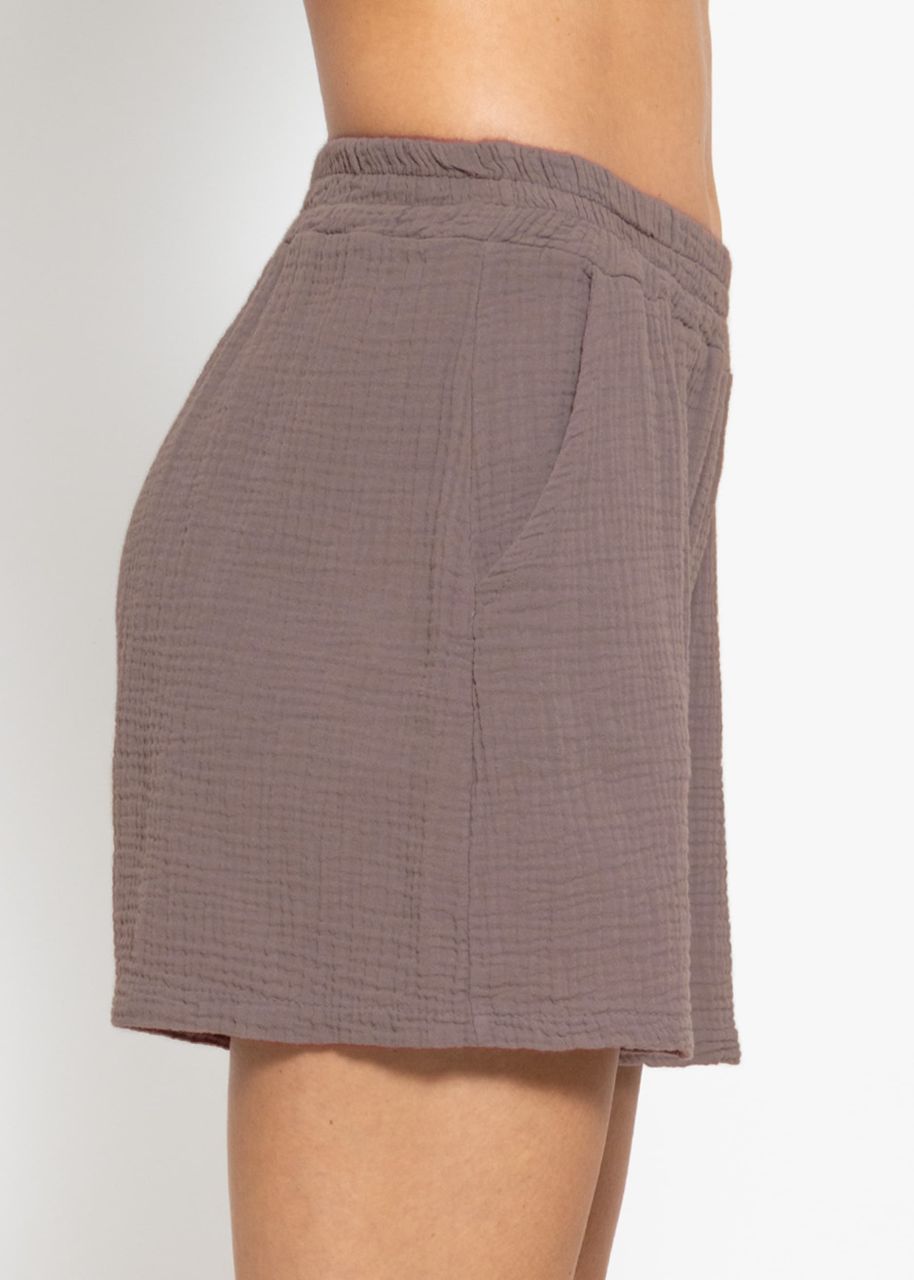 Muslin shorts, taupe