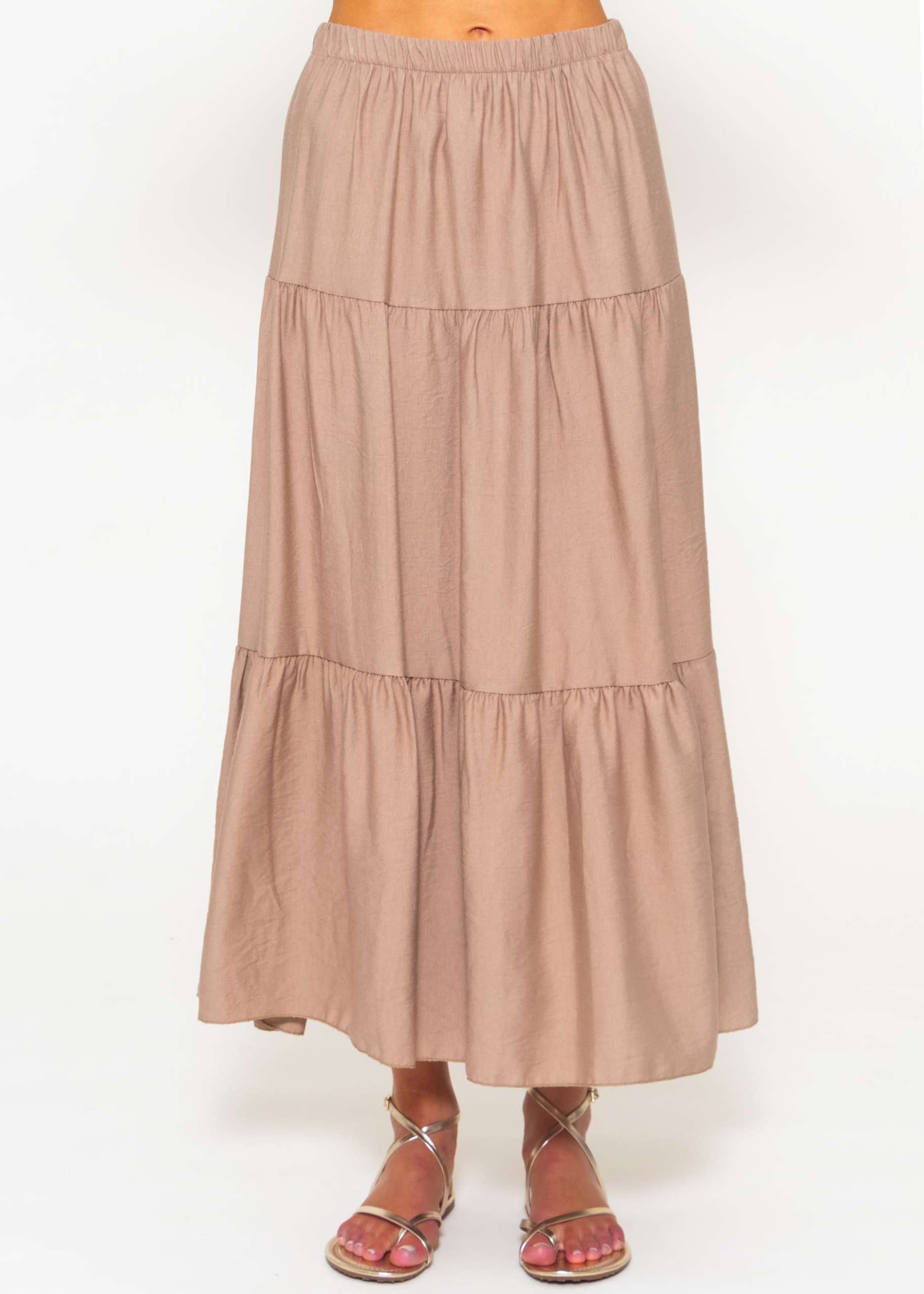 Maxi flounce skirt - taupe