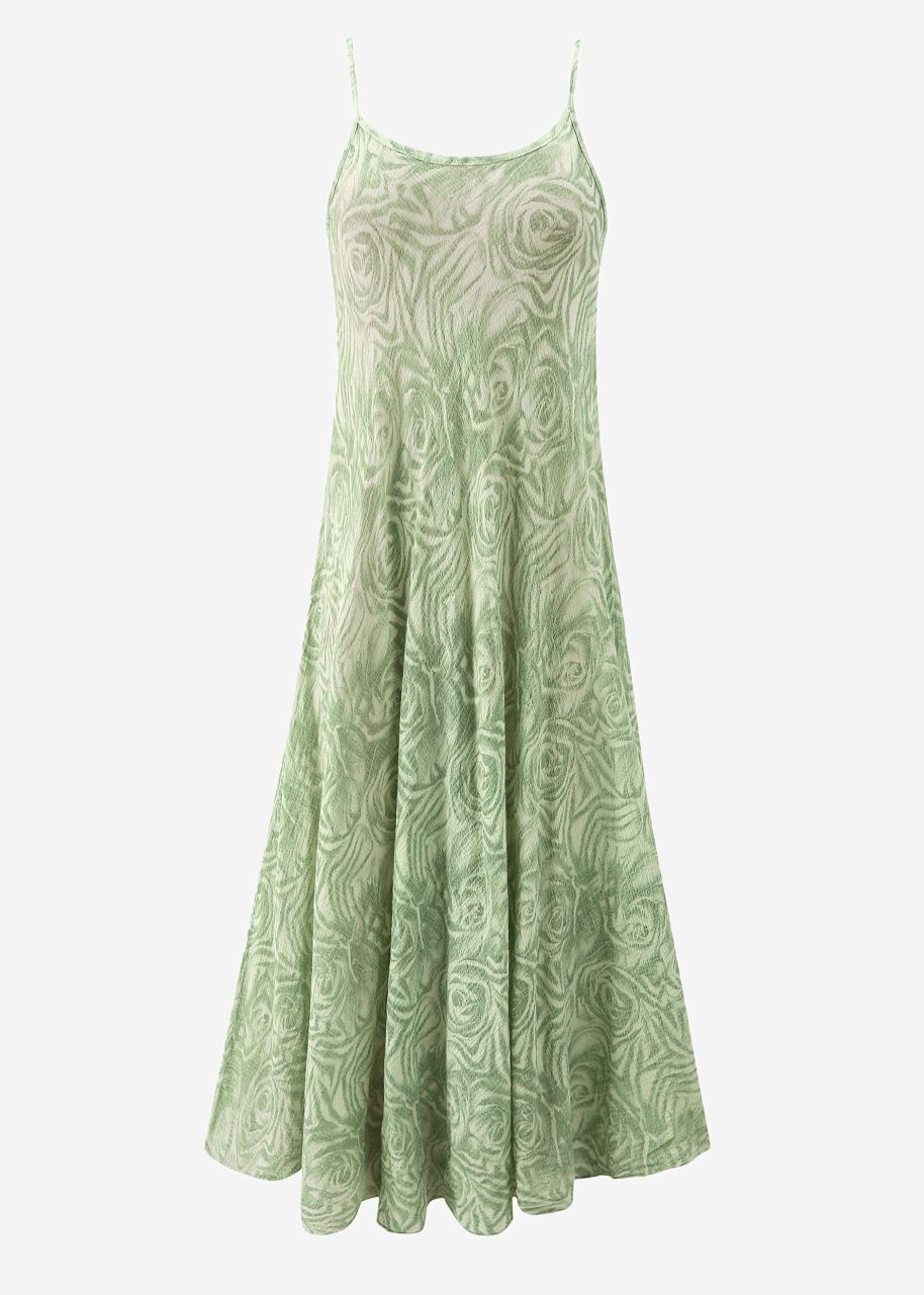 Muslin beach dress with print - sage green