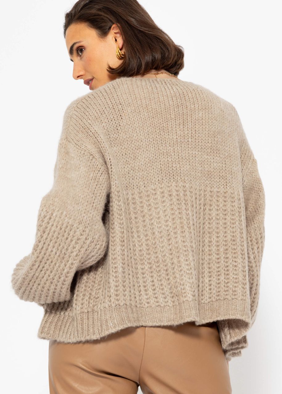 Cardigan with structure - beige