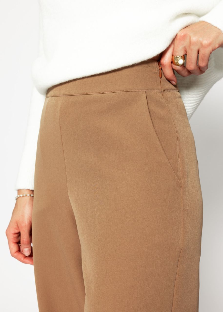 Highwaist fabric trousers - mocha