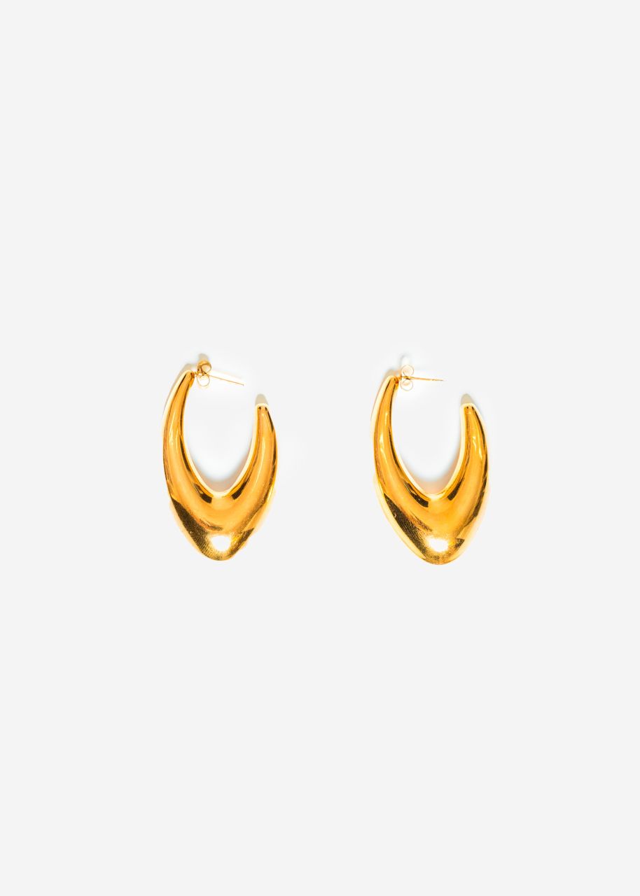 Oval stud earrings - gold