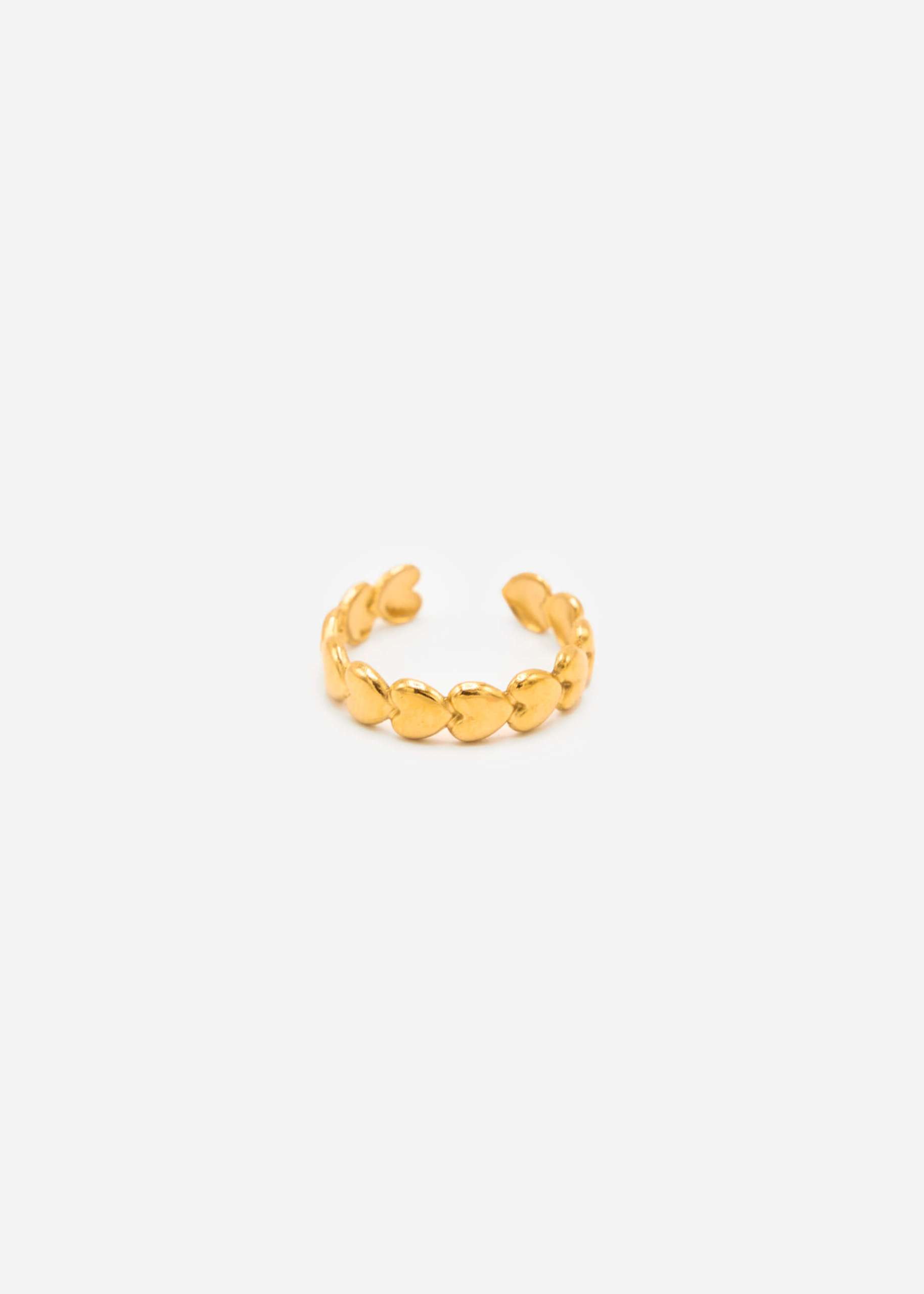 Ring with hearts - gold