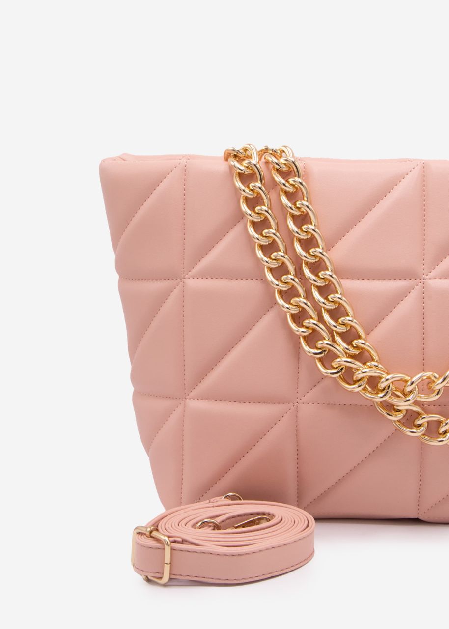 Bag with chain handle, pink
