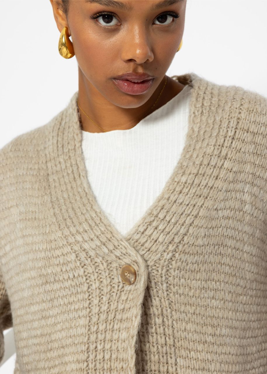 Cardigan with button - beige