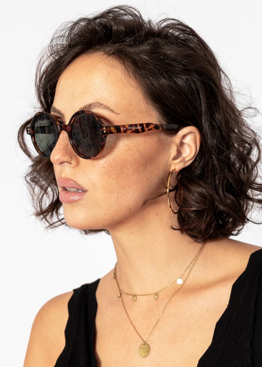 Round sunglasses - tortoise brown