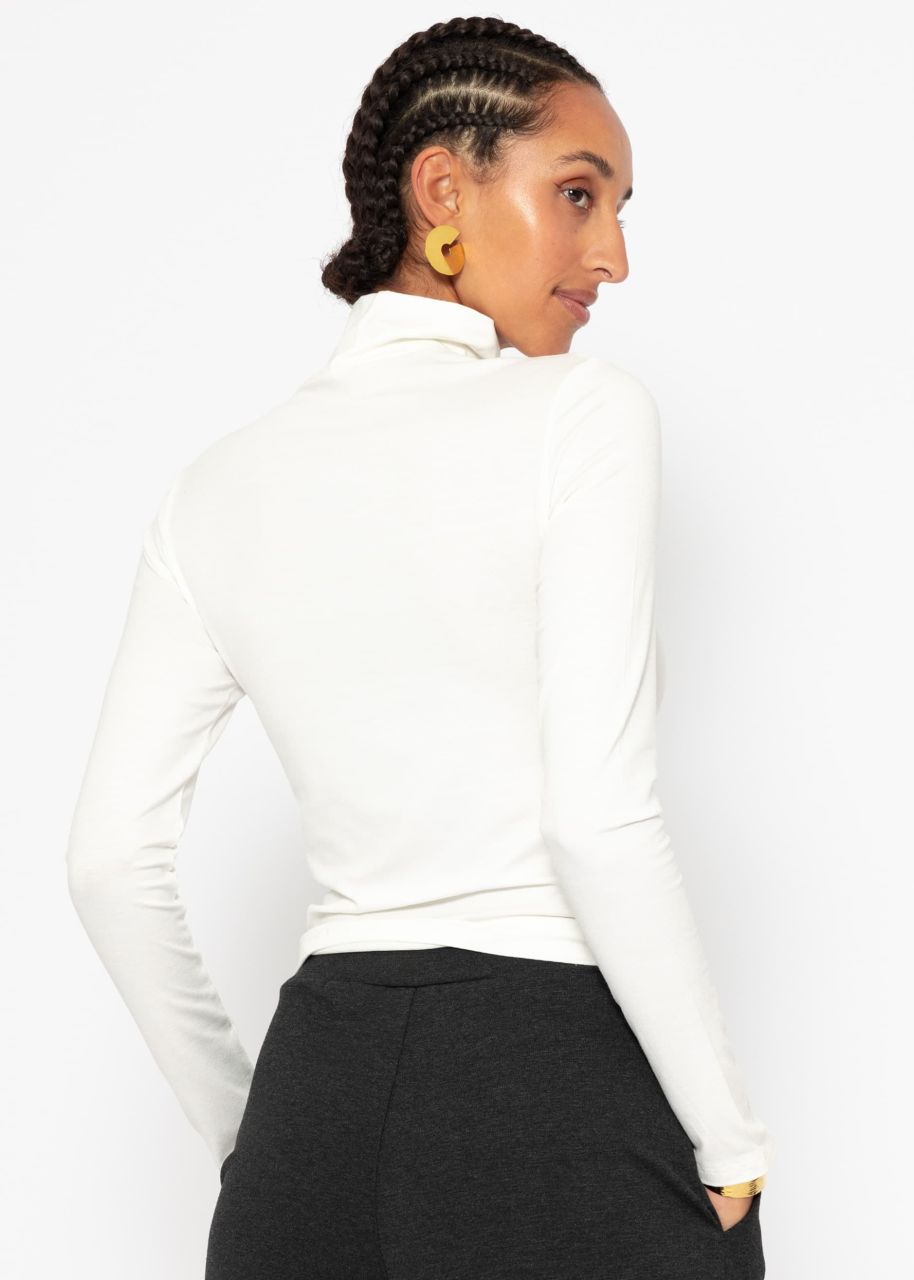 Long sleeve shirt with turtleneck - offwhite