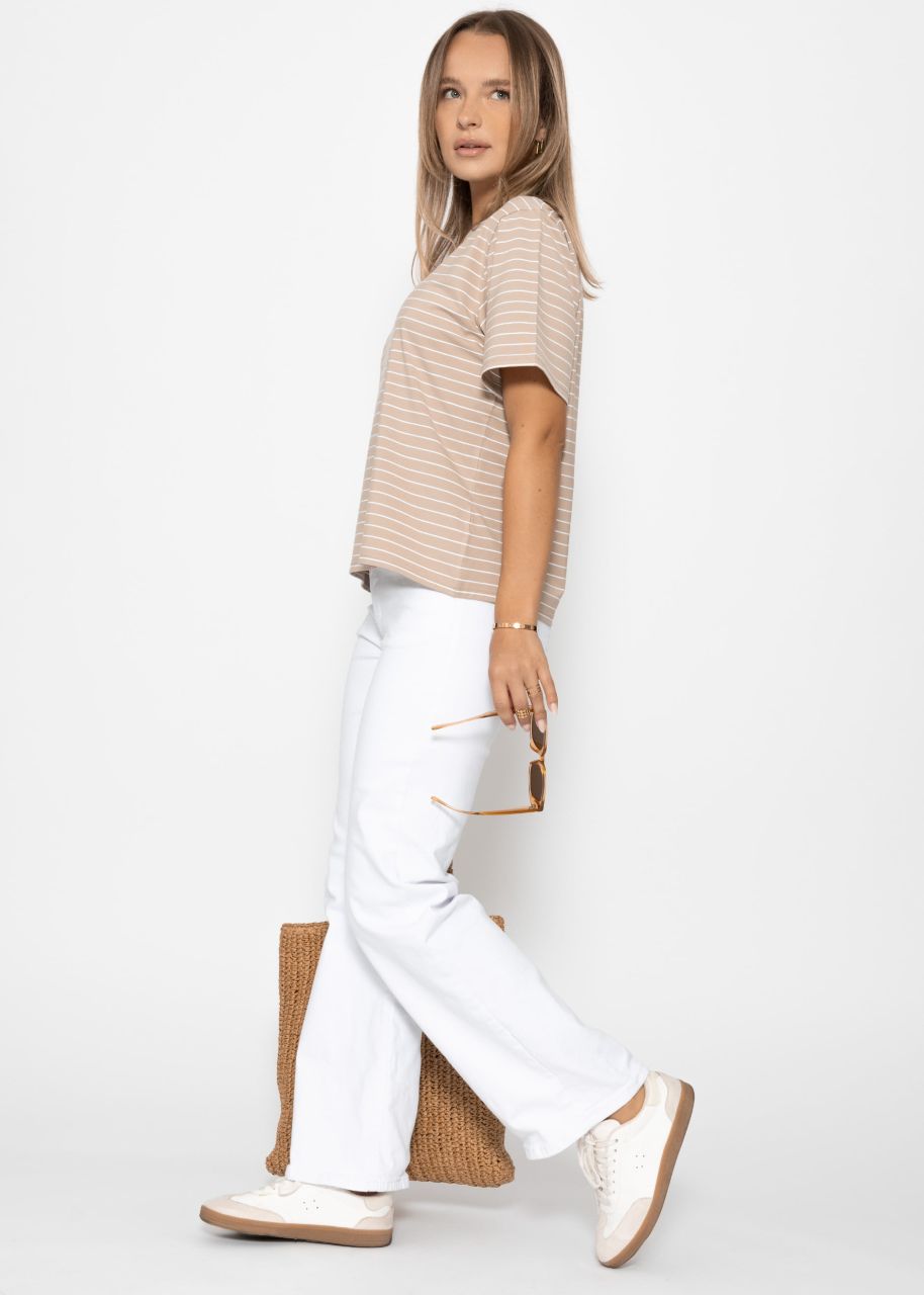 Striped T-shirt - light brown