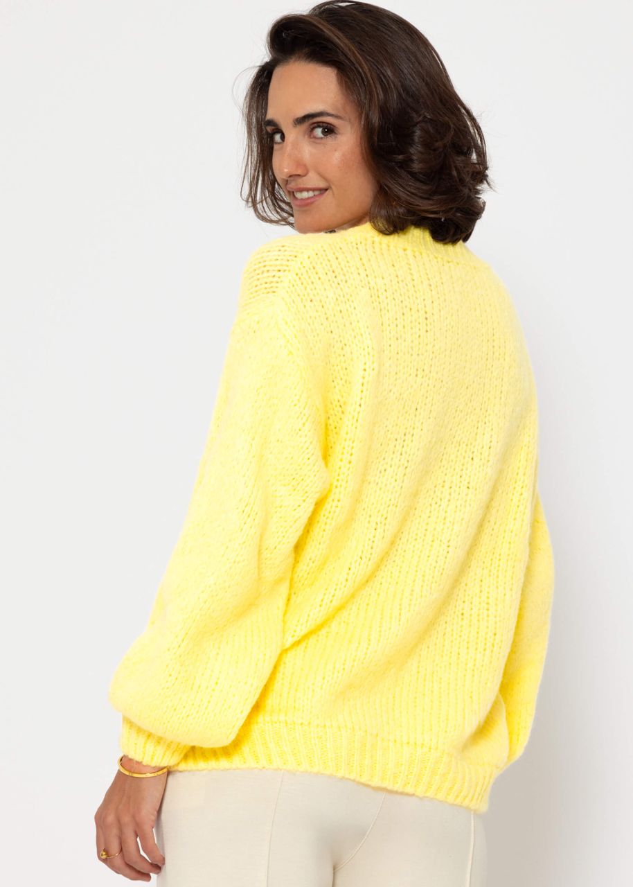 Oversized jumper with round neckline - vanilla yellow