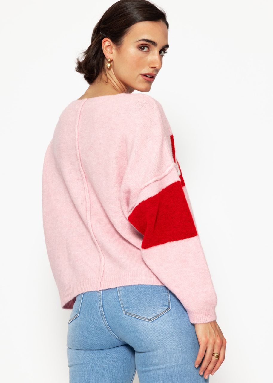 Oversized sweater “ PARIS” - pink