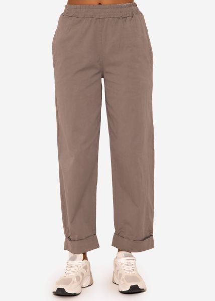 Casual cotton pants, taupe