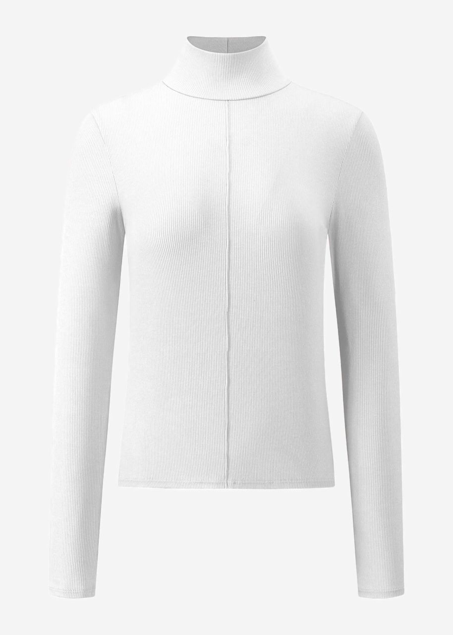 Long-sleeved shirt with turtleneck - offwhite