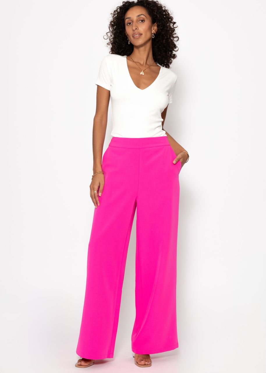 Lightweight fabric trousers - neon pink