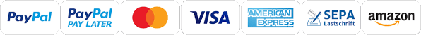 PayPal, Mastercard, VISA, American Express, SEPA, Amazon